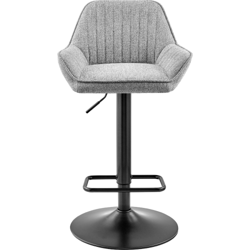 Luther Gaslift Swivel Bar Stool Channel Tufted Gray Fabric (Set of 2)